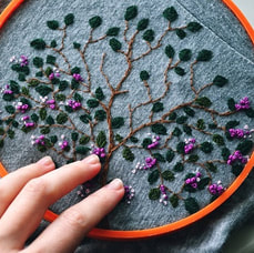 picture of hand embroidery being done 