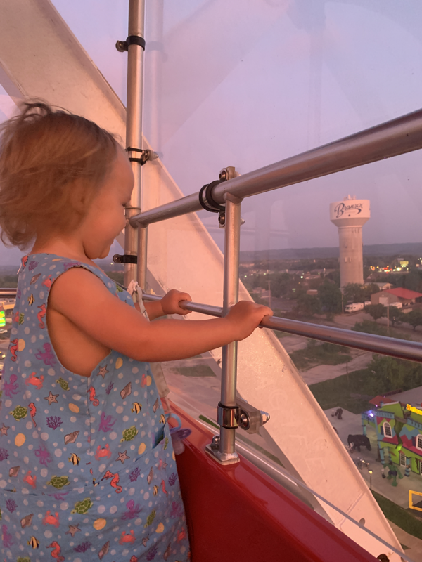 Girl on Ferris Wheel in Branson IL.